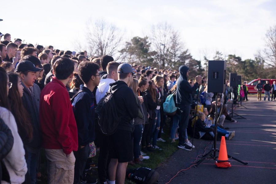 Students watch on as they observe the consequences of drinking and driving.