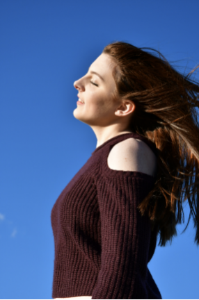 "I love photography as much as I love fine art. In this photo, I wanted to capture the essence of true bliss. The contrast between the sky and the figure in the photo is my favorite aspect."