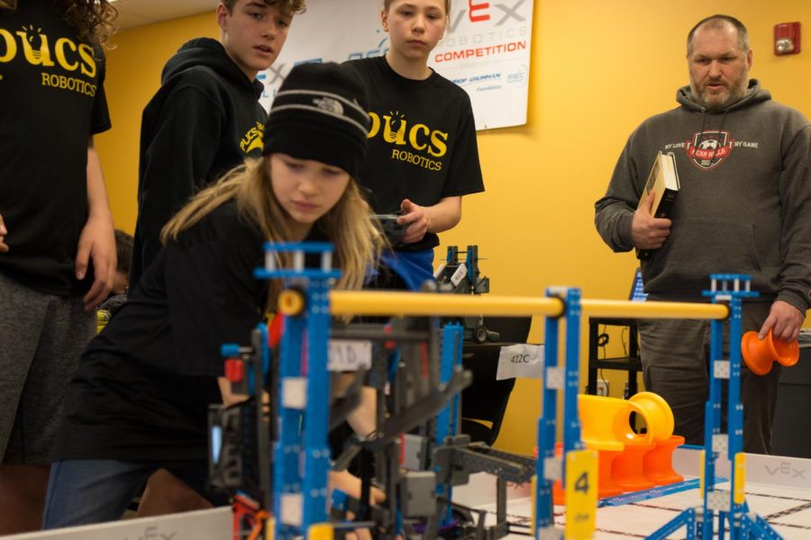 The North Allegheny 4th Annual VEX Robotics Competition took place at the Baierl Center on Friday, February 22.  Student teams from around the region competed for the top prize.  The event was organized by NAs Technology Education Department.