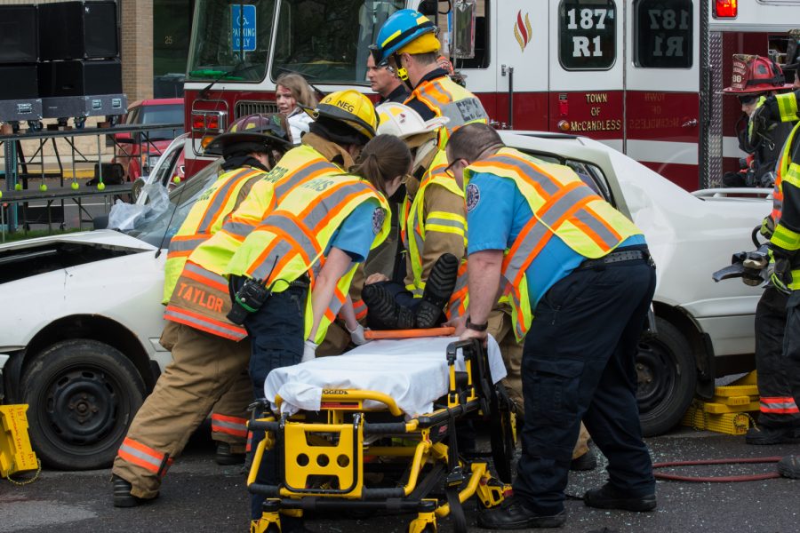 On Thursday, May 2nd, a mock crash was staged at NASH in order to demonstrate the fatal danger of drunk driving.