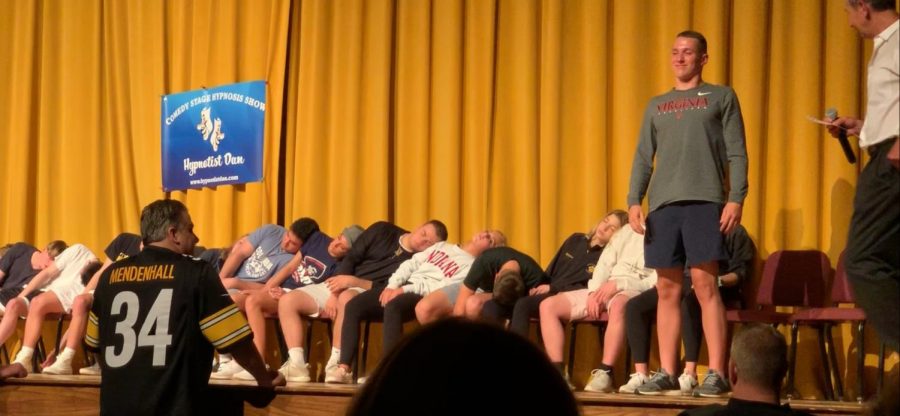 Jack Wright is the only one awake during a segment of the group hypnosis that brought Post-Prom to an end.