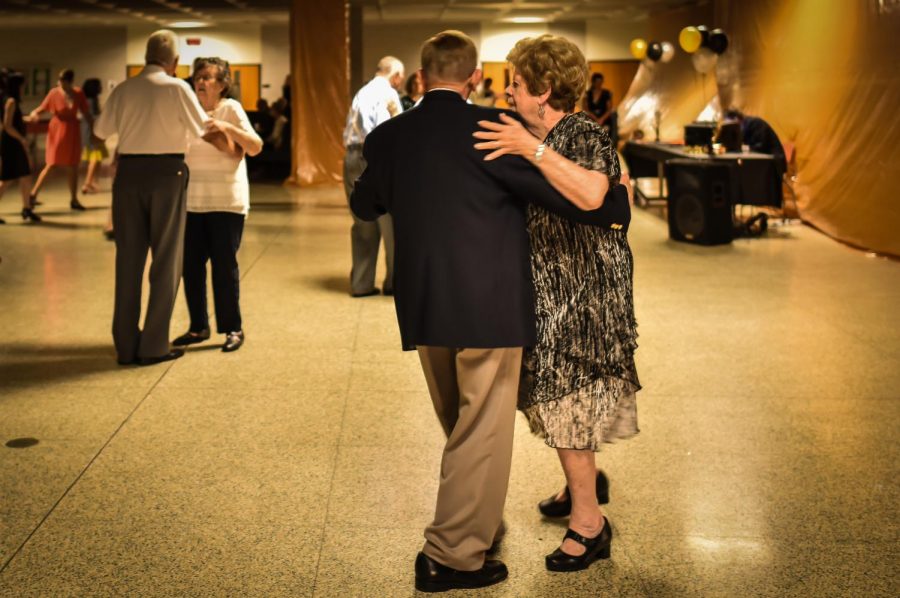 Marilin O’Brien dances the night away with her husband.