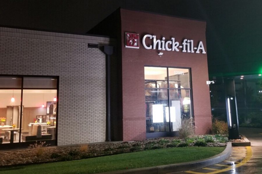 The+Chick-fil-A+at+the+corner+of+Rt.+19+and+Wallace+Road+is+a+popular+destination+for+students+on+their+way+to+and+from+school.++But+views+on+the+food+chains+politics+are+divided.