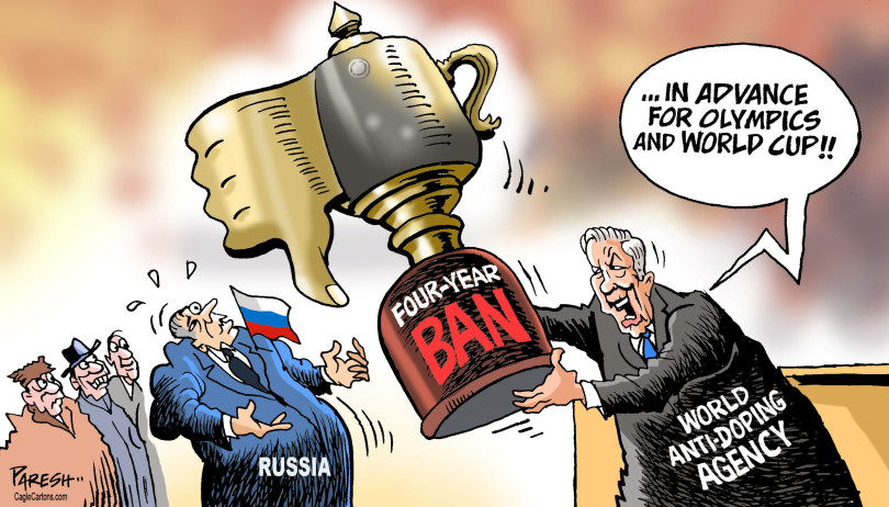 Over various doping allegations, Russia has been banned from competing in major upcoming sporting events for the next four years.