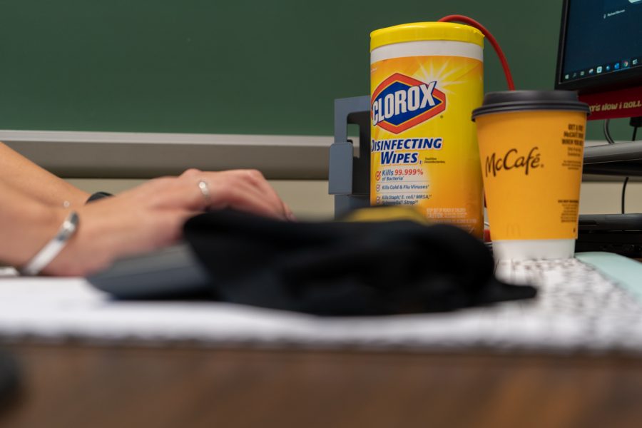 This year, disinfectant and hand sanitizer rank alongside coffee and computers as back-to-school essentials.