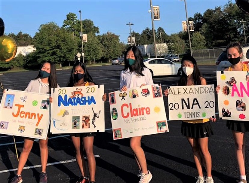 The Girls Tennis team was able to safely hold their senior night with some slight modifications.