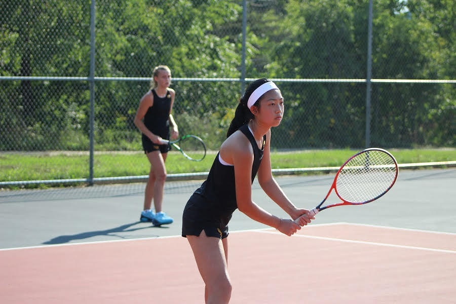 Claire+Shao+and+Abbey+Swirsding+emerged+as+the+top+doubles+team+for+the+Girls+Tennis+Team+this+fall.