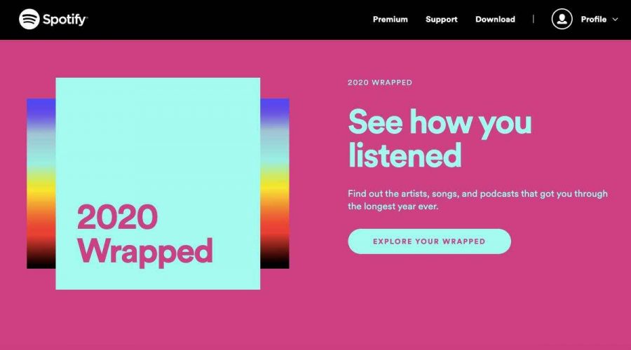 Spotify Wrapped 2020 logo.