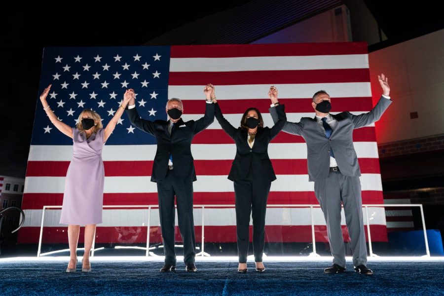 The First and Second Families celebrate Bidens nomination at the 2020 Democratic National Convention.