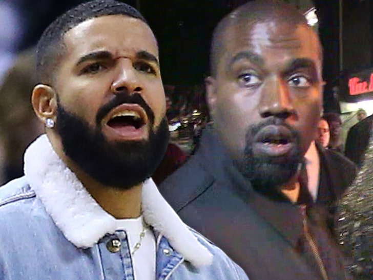 Musicians Drake (left) and Kanye have a long-standing feud that shows no signs of letting up anytime soon.
