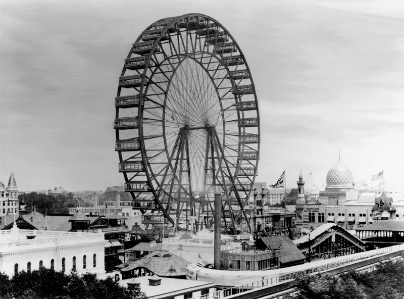 The first Ferris wheel was built for the 1893 Worlds Fair held in Chicago by a man from Pittsburgh.