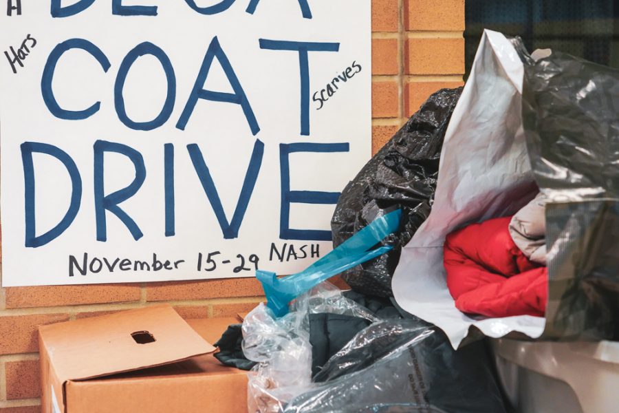 DECAs coat drive collection center was in the NASH cafeteria foyer.