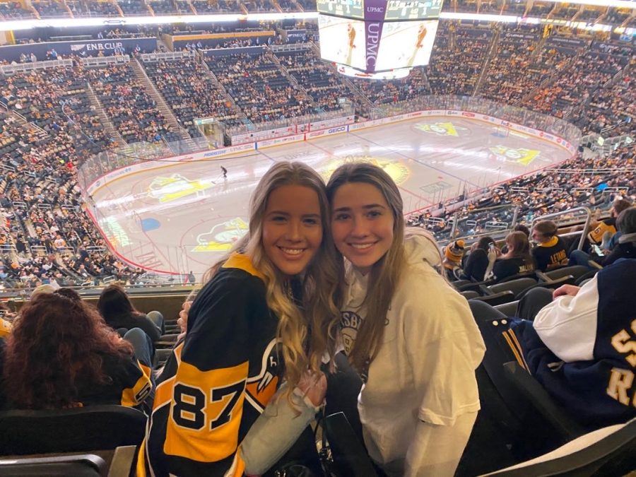 Senior Briona Rice and her sister Joci enjoy a Pens game at a remarkably low price.