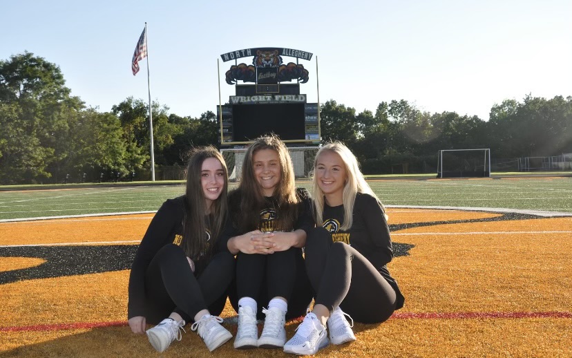 The three senior Girls Lacrosse captains, Amelia Henderson, Allison Lyon, and Bela Falo,  are ready to lead their team to a record-breaking season.