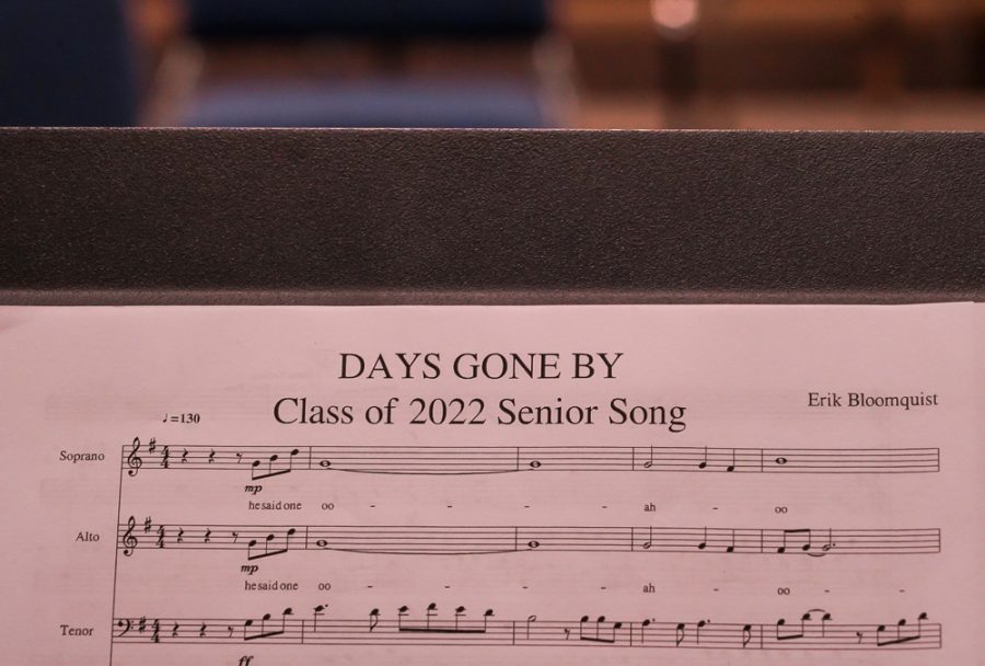 Arranged by Erik Bloomquist, this years senior song is full of numbers that the senior class has grown up with. 