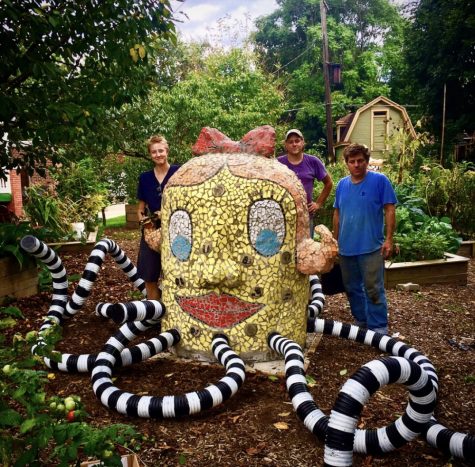 Octavia, a mosaic octopus that resides at the community Octopus Garden in Friendship, is cited by McLaughlin has her most enjoyable experience in sculptural mosaics.