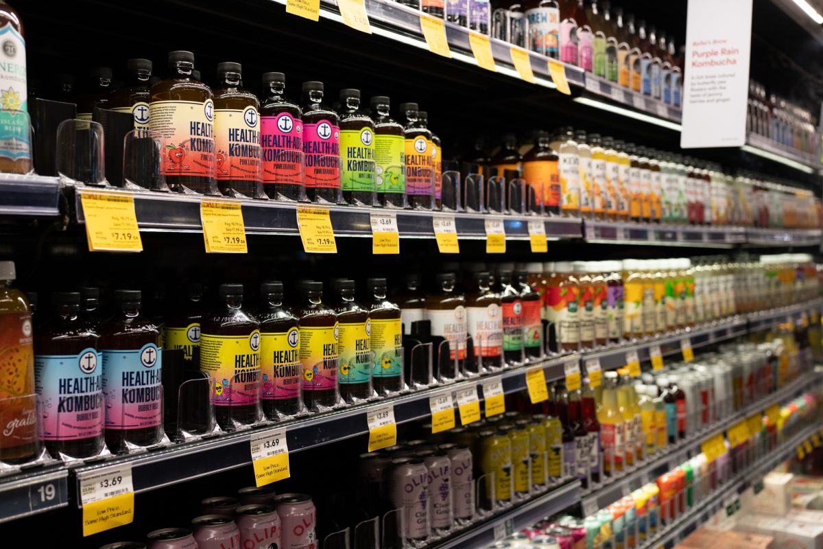 Whole Foods is a popular spot for Kombucha lovers. 