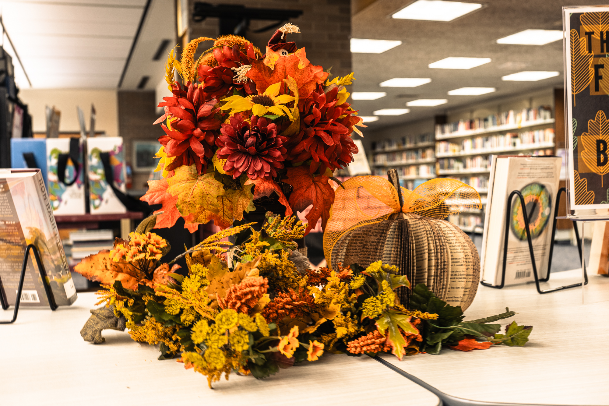 Seasonal decorations in the NASH library