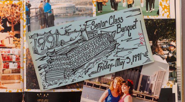 In 1991, Lisa Nalepa (now AP Psychology teacher Mrs. Failla) enjoys the North Allegheny Senior Banquet aboard the Gateway Clipper.