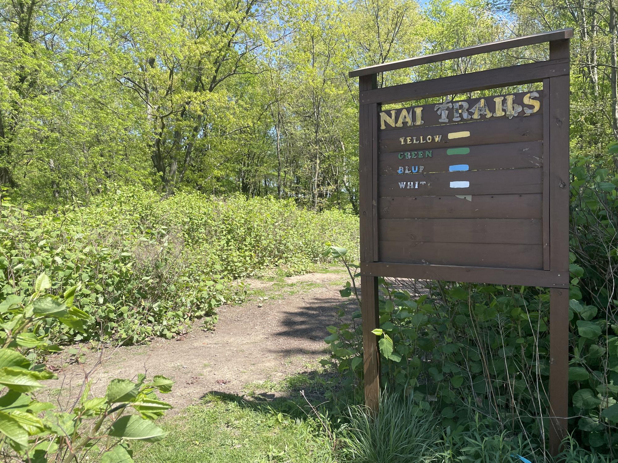 The NAI entrance to the NA trail system.