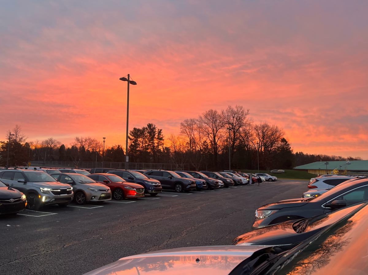 A sunrise in the NASH parking lot.