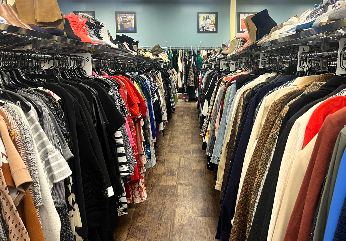 An aisle at Style Encore in McCandless. The second-hand clothing franchise is owned by Winmark Corporation, which also owns Plato's Closet and Play It Again Sports.