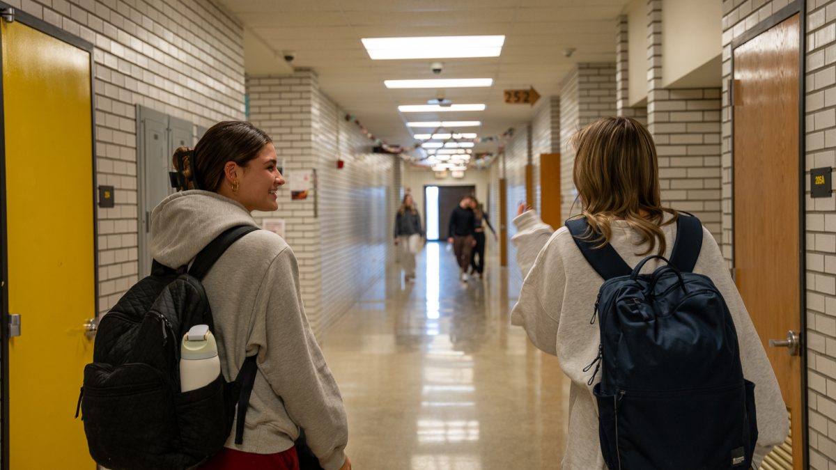 Avery Verdi and Ava Azzanni, two NASH seniors who attended over a dozen other schools before arriving at North Allegheny. (photo credit: David Willey)