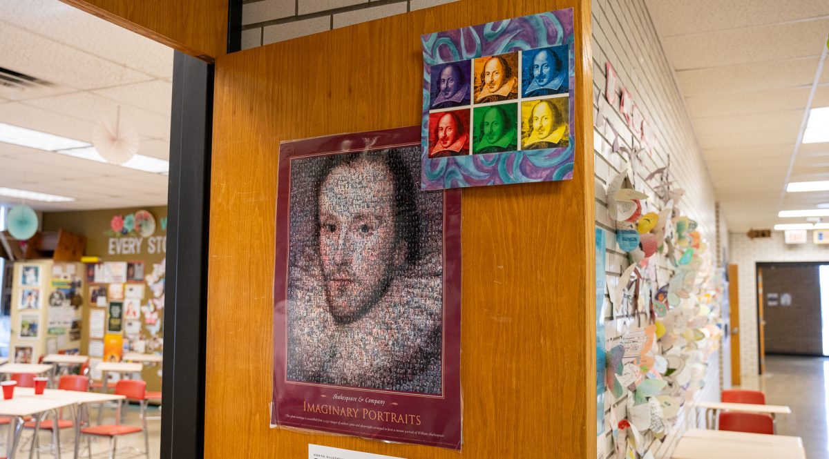 The door to Ms. Peters' room in the English Department.