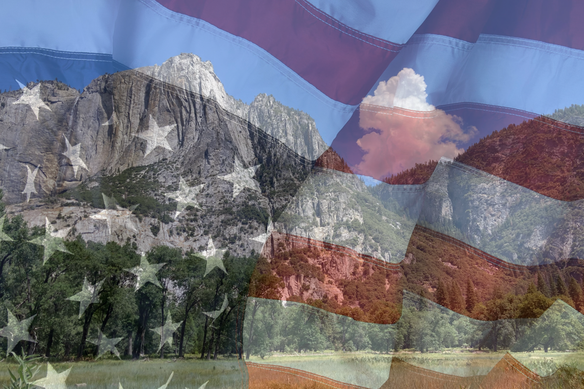 Photo of Yosemite National Park by Grace Thomas. Montage by Drew Sheleheda.