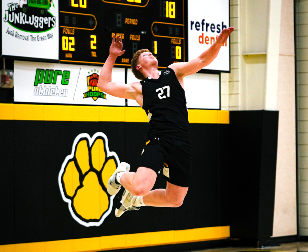 Volleyball outside hitter Matthew LaMay leads the team in serving aces this year. (photo: David Willey)