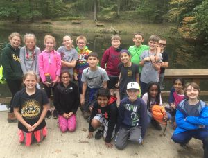 A group of 5th grade North Allegheny students at the camp pond. (photo courtesy of Marshall Elementary School)