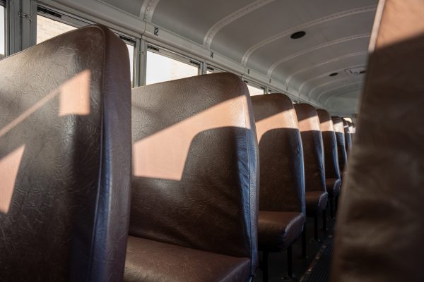 The interior of a North Allegheny school bus. (photo: Kait Roy)
