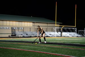 Junior defender Alexa Volk wastes no opportunity to defend the goal.