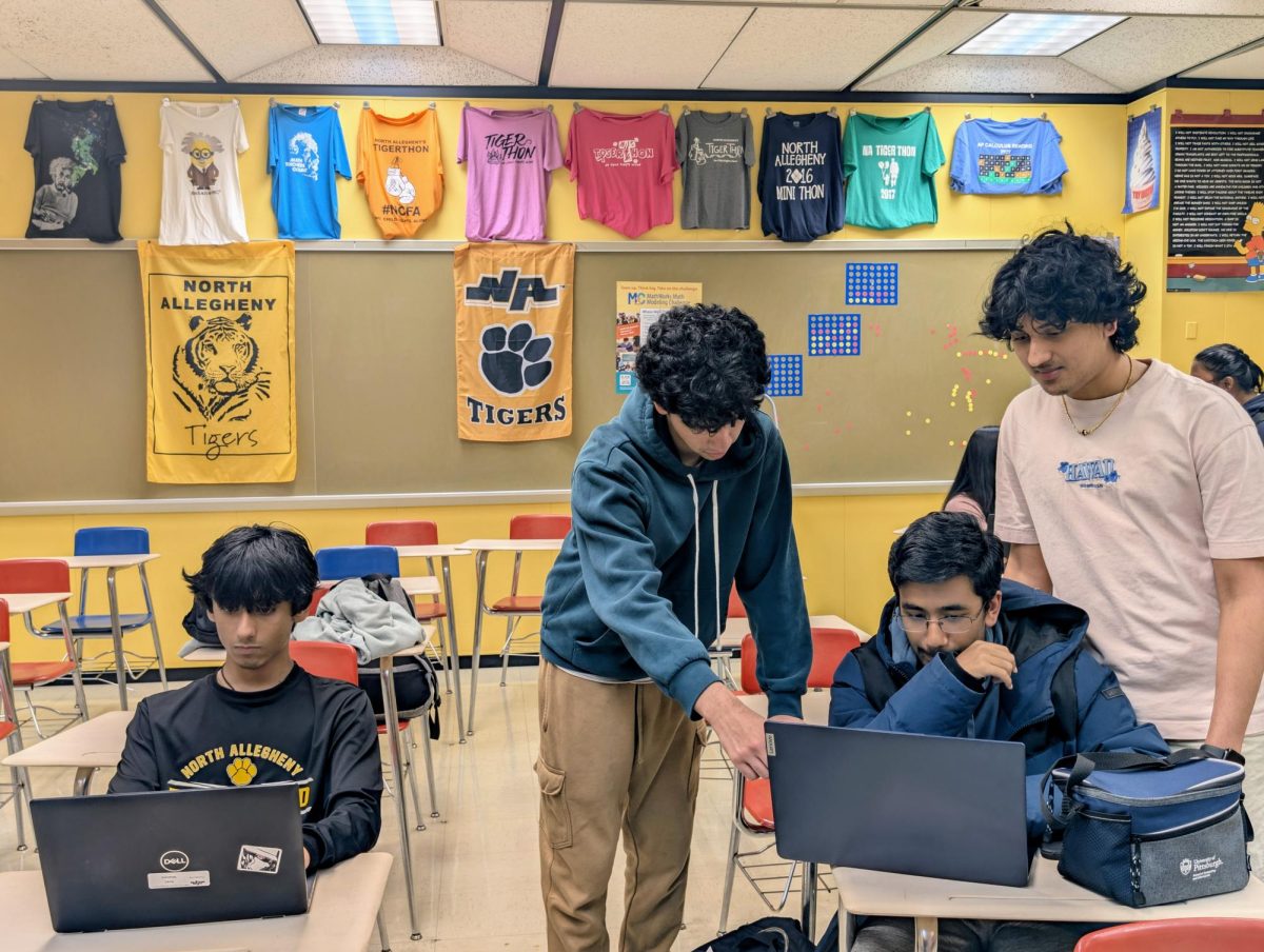 (left to right) Ansh Sharma, Aashrith Rallabandi, Ayush Srivastava, and Ishaan Sankaran at the ScienceGlimps meeting on Wednesday.
